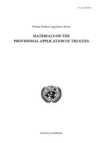 Cover image for Materials on the provisional application of treaties