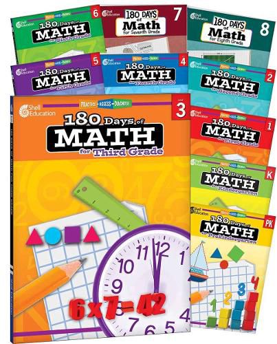 Cover image for 180 Days (TM): Math PK-8: 10-Book Set