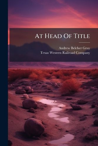 Cover image for At Head Of Title