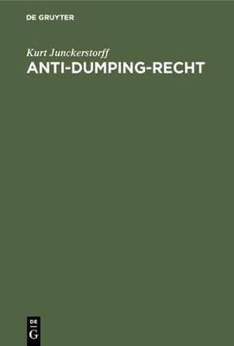 Cover image for Anti-Dumping-Recht