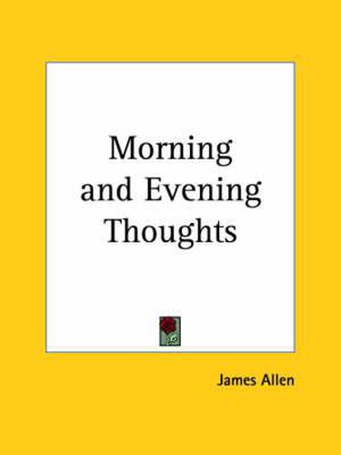 Cover image for Morning and Evening Thoughts (1909)