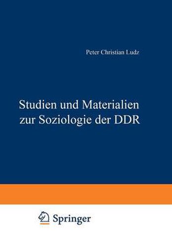 Studien Und Materialien Zur Soziologie Der DDR