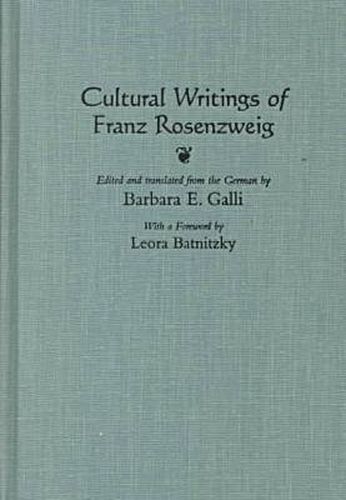 Cultural Writings of Franz Rosenzweig