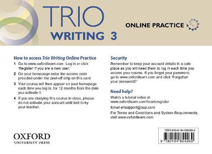 Cover image for Trio Writing: Level 3: Online Practice Student Access Card: Building Better Writers...From The Beginning