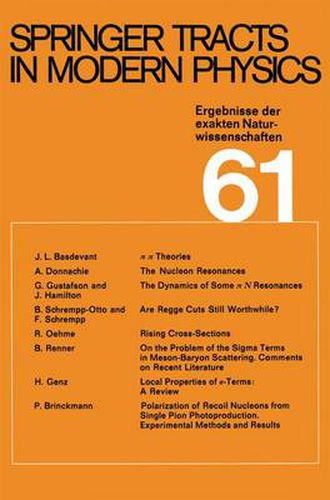 Cover image for Springer Tracts in Modern Physics: Ergebnisse der exakten Naturwissenschaften Volume 61