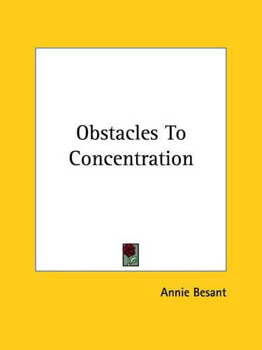 Cover image for Obstacles to Concentration