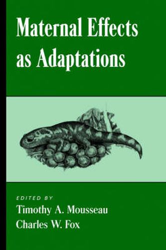 Cover image for Maternal Effects as Adaptations