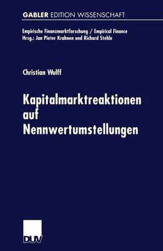 Cover image for Kapitalmarktreaktionen Auf Nennwertumstellungen