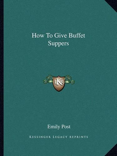 How to Give Buffet Suppers