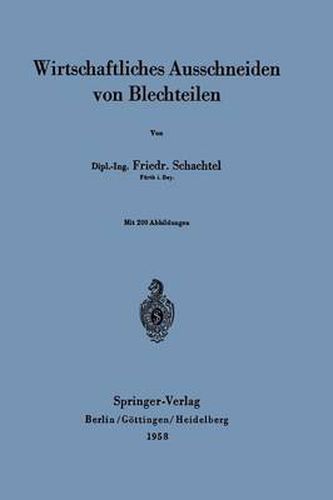 Cover image for Wirtschaftliches Ausschneiden Von Blechteilen