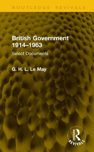 Cover image for British Government 1914-1963
