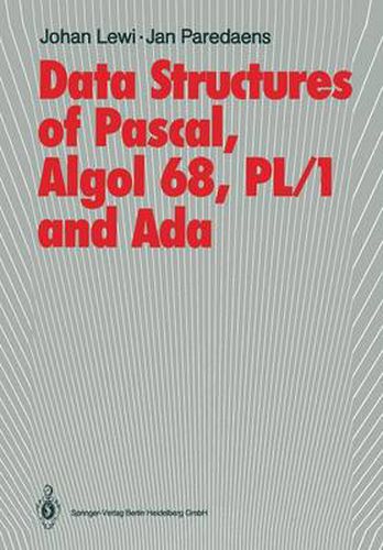 Cover image for Data Structures of Pascal, Algol 68, PL/1 and Ada