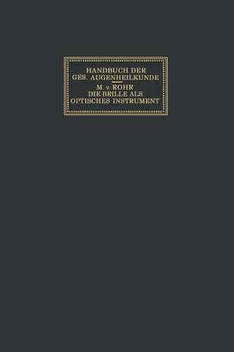 Cover image for Die Brille ALS Optisches Instrument