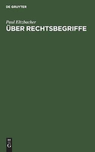 Cover image for UEber Rechtsbegriffe