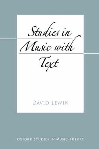 Cover image for Studies in Music with Text