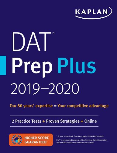 Cover image for DAT Prep Plus 2019-2020: 2 Practice Tests + Proven Strategies + Online
