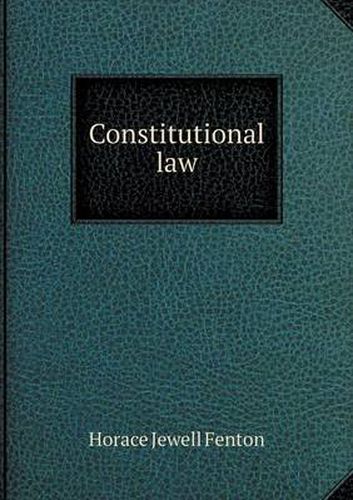 Cover image for Constitutional law