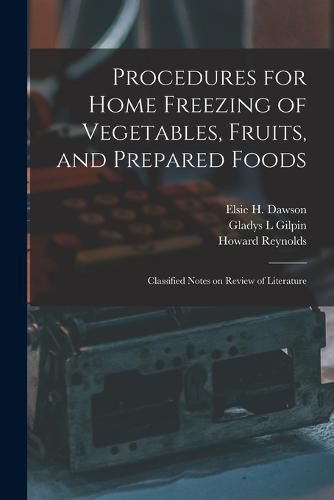 Cover image for Procedures for Home Freezing of Vegetables, Fruits, and Prepared Foods