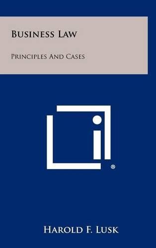 Cover image for Business Law: Principles and Cases