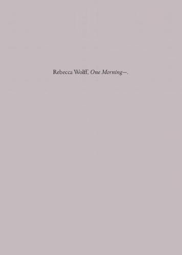 Cover image for One Morning-