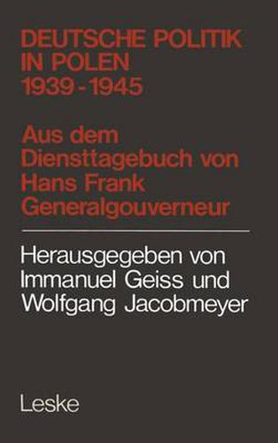 Cover image for Deutsche Politik in Polen 1939-1945