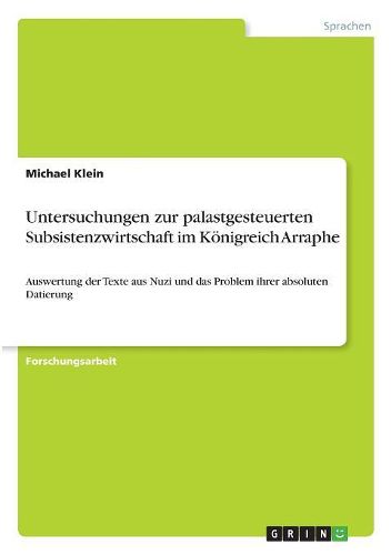 Cover image for Untersuchungen zur palastgesteuerten Subsistenzwirtschaft im Koenigreich Arraphe