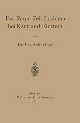 Cover image for Das Raum-Zeit-Problem Bei Kant Und Einstein