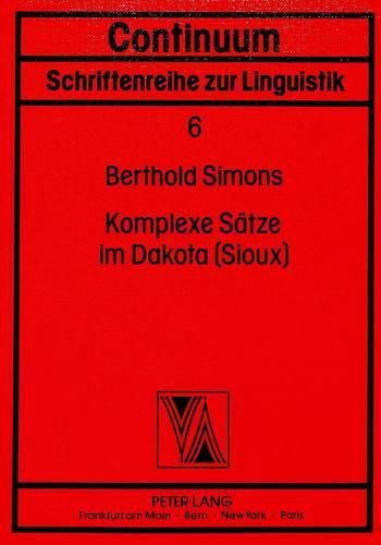 Cover image for Komplexe Saetze Im Dakota (Sioux)