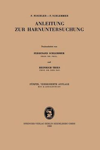 Cover image for Anleitung Zur Harnuntersuchung