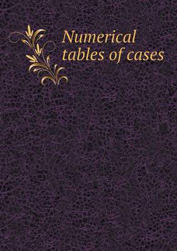 Cover image for Numerical Tables of Cases