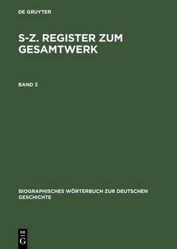Cover image for S-Z. Register Zum Gesamtwerk