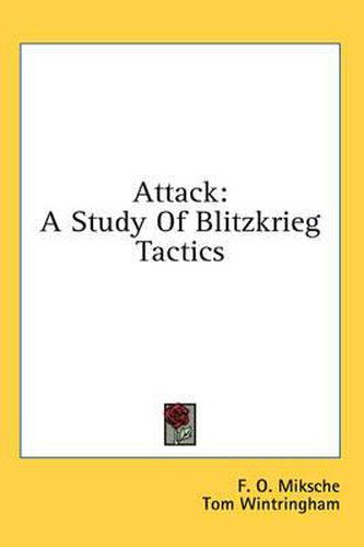 Cover image for Attack: A Study of Blitzkrieg Tactics