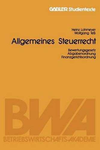 Cover image for Allgemeines Steuerrecht