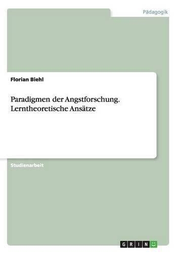 Cover image for Paradigmen der Angstforschung. Lerntheoretische Ansatze