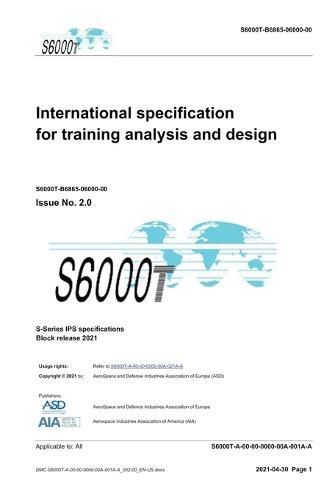 Cover image for S6000T, International specification for training analysis and design, Issue 2.07: S-Series 2021 Block Release