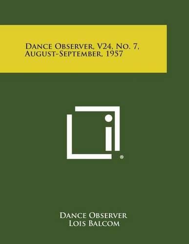 Cover image for Dance Observer, V24, No. 7, August-September, 1957