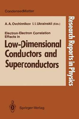 Cover image for Electron-Electron Correlation Effects in Low-Dimensional Conductors and Superconductors
