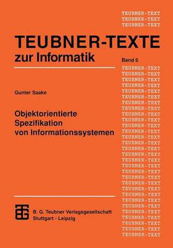 Cover image for Objektorientierte Spezifikation Von Informationssystemen