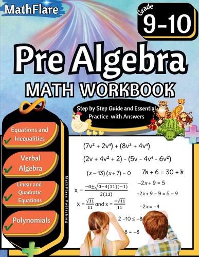 Cover image for Pre Algebra Workbook 9th and 10th Grade