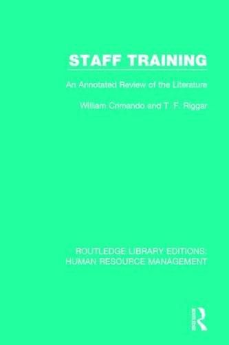 Cover image for Staff Training: An Annotated Review of the Literature