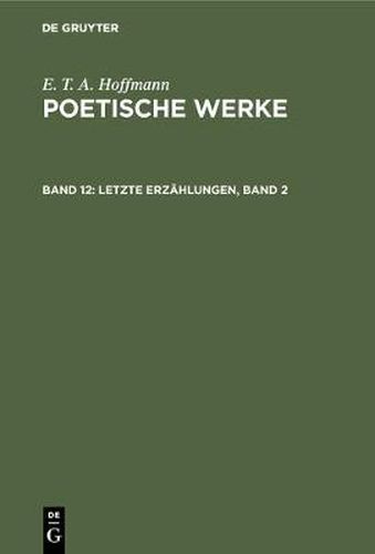 Cover image for Letzte Erzahlungen, Band 2