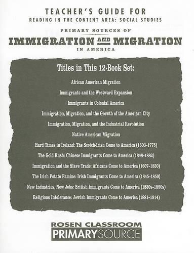 Cover image for Primary Sources of Immigration and Migration in America: Reading in the Content Area: Social Studies