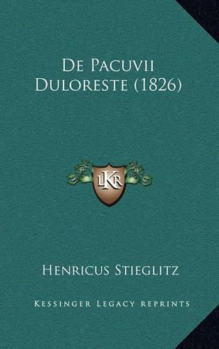 Cover image for de Pacuvii Duloreste (1826)