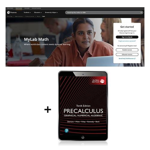 Cover image for Precalculus: Graphical, Numerical, Algebraic, Global Edition -- MyLab Math with Pearson eText