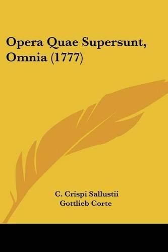 Cover image for Opera Quae Supersunt, Omnia (1777)