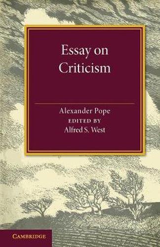 Cover image for Essay on Criticism: Edited with Introduction and Notes