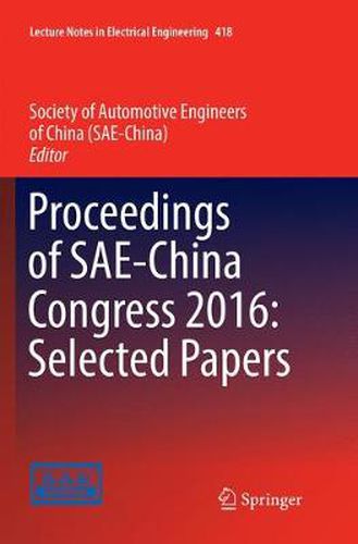 Cover image for Proceedings of SAE-China Congress 2016: Selected Papers