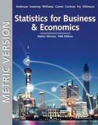 Cover image for Statistics for Business & Economics, Metric Edition
