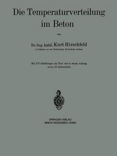 Cover image for Die Temperaturverteilung Im Beton