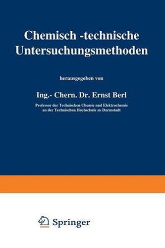 Cover image for Chemisch-Technische Untersuchungsmethoden: Vierter Band